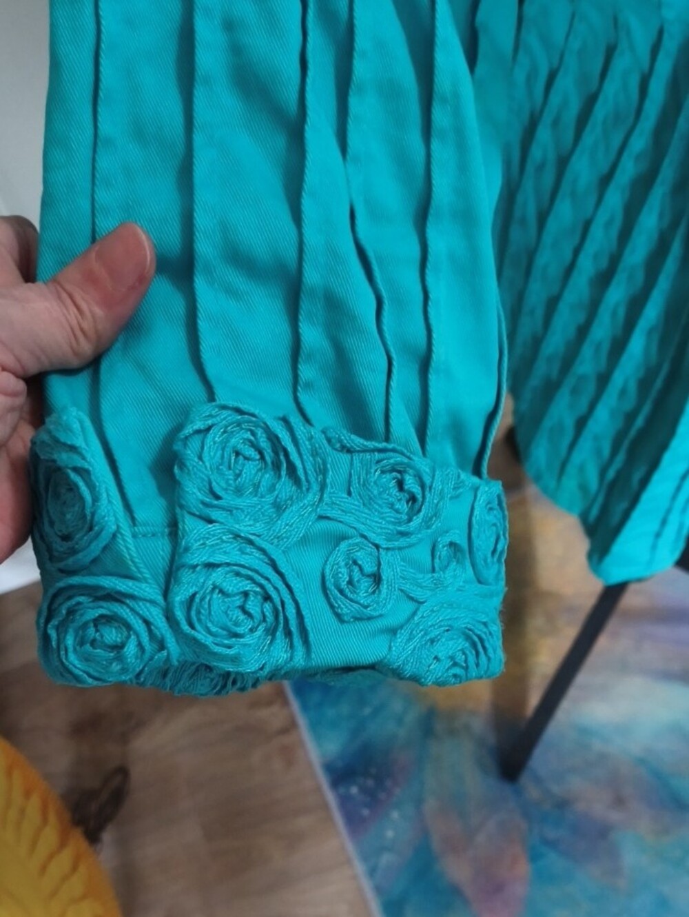 Turquoise Textured Jacket - Picture 3 of 8